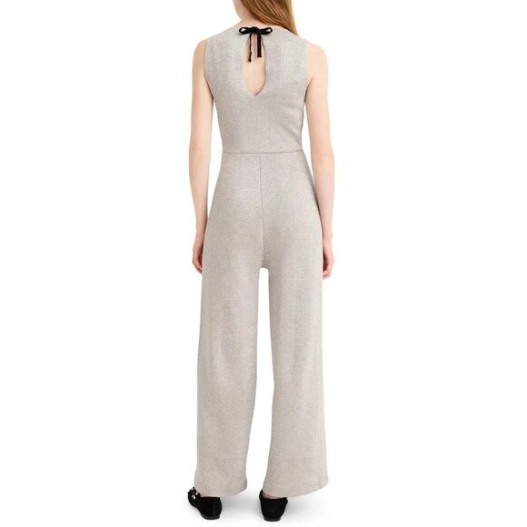 NEW J. Crew Silver Metallic Wide Leg Jumpsuit - Picture 5 of 13